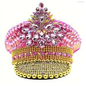 Captain's Hat Pretty in Pink Glam Rhinestone